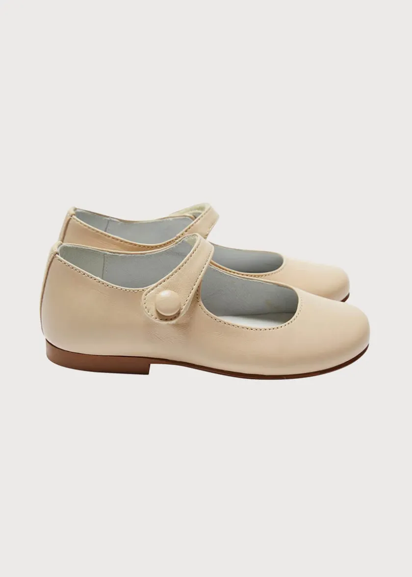 Mary Jane Shoes | Mary Jane Shoes | Pepa London Girl's Beige Leather Celebration Shoes (20-34EU)