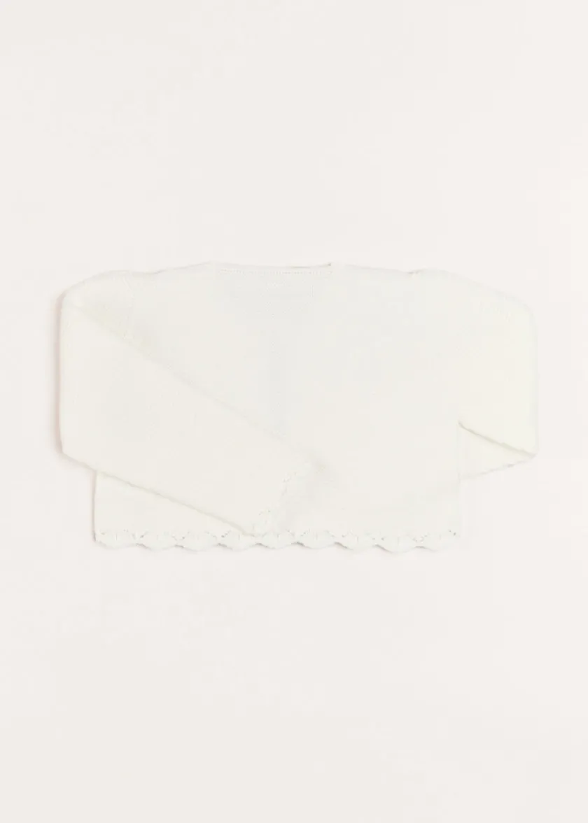 Knitwear & Cardigans | Knitwear & Cardigans | Pepa London Girls Cropped Celebration Cardigan in Ivory (12mths-10yrs)