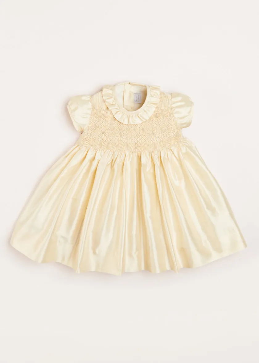 Dresses | Dresses | Pepa London Girls Silk Hand Smocked Celebration Dress in Champagne (6mths-10yrs)