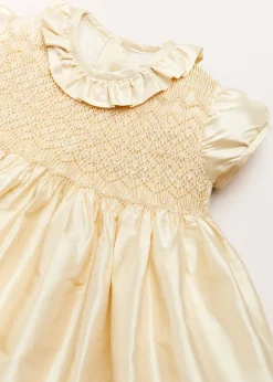 Dresses | Dresses | Pepa London Girls Silk Hand Smocked Celebration Dress in Champagne (6mths-10yrs)
