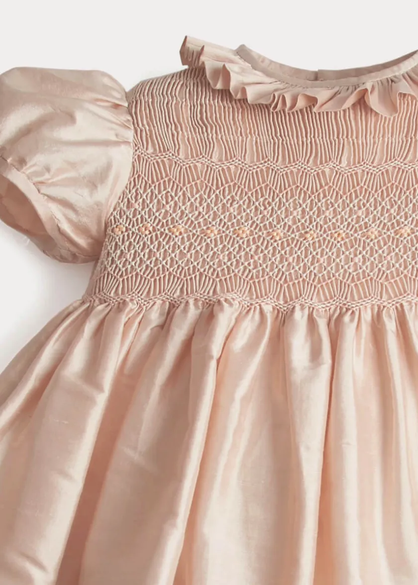 Dresses | Dresses | Pepa London Girls Silk Hand Smocked Celebration Dress in Pink (6mths-10yrs)