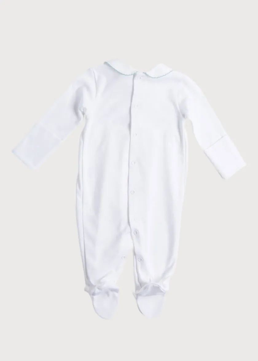 Two-piece Sets | Nightwear | Pepa London Green Hand Smocked Cotton All-in-One (0-18mths)