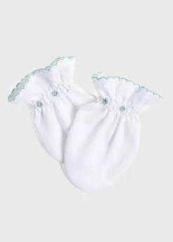 Bonnets, Booties & Mittens | First Outfits | Pepa London Green Hand Smocked Mittens