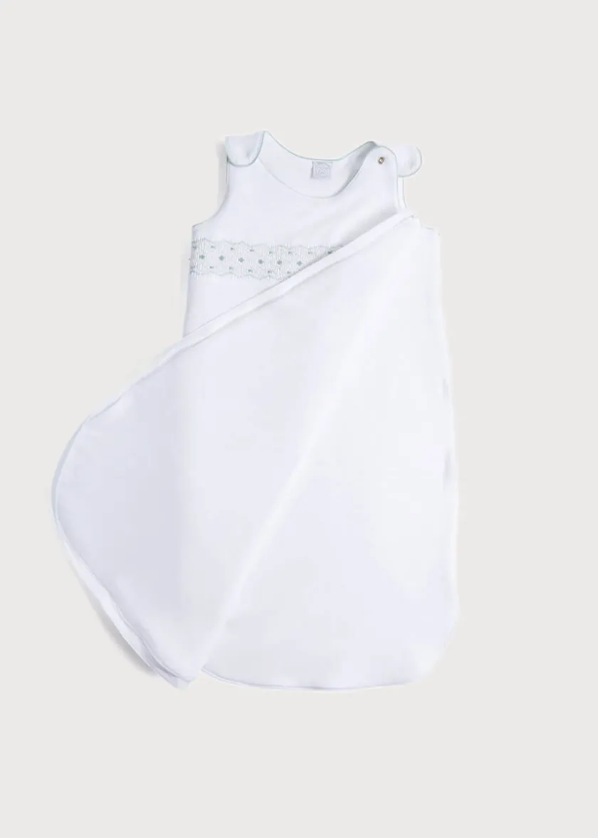 Nightwear | Nightwear | Pepa London Green Hand Smocked Sleeping Bag (3-18mths)