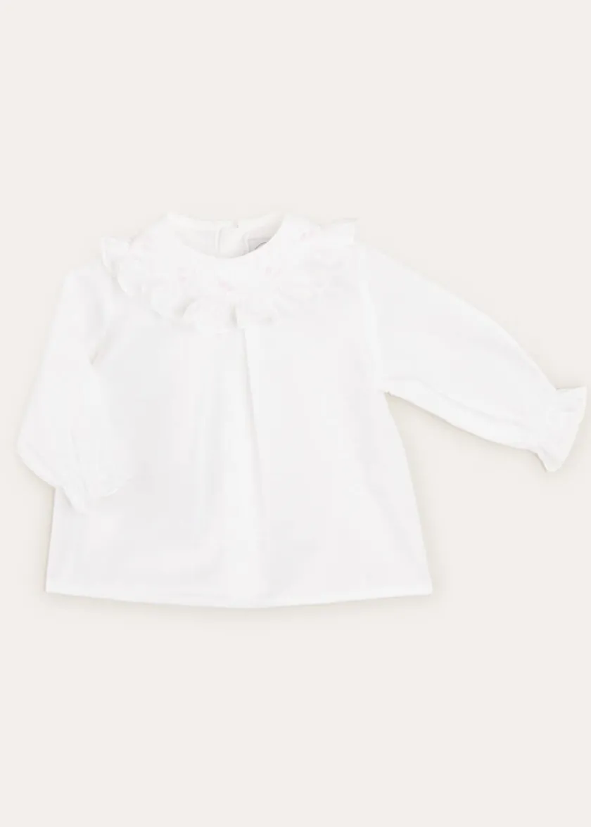 Tops & Bodysuits | Blouses | Pepa London Hand Smocked Collar Long Sleeve Blouse In Baby Pink (0-12mths)