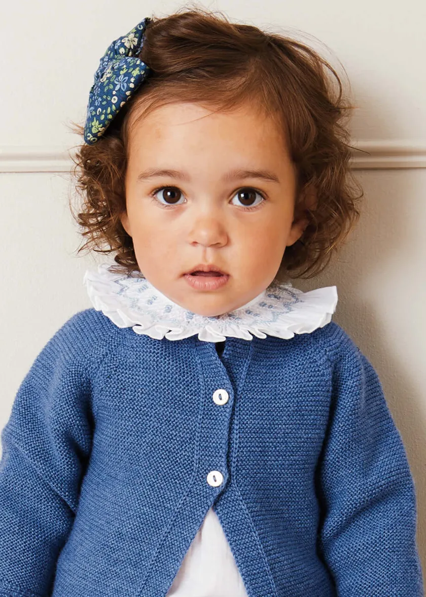Tops & Bodysuits | Blouses | Pepa London Hand Smocked Collar Long Sleeve Blouse in White (0-12mths)