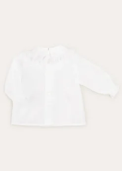 Tops & Bodysuits | Blouses | Pepa London Hand Smocked Collar Long Sleeve Blouse In Baby Pink (0-12mths)