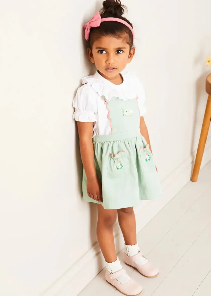 Tops & Blouses | Blouses | Pepa London Hand Smocked Collar Short Sleeve Blouse in White (18mths-6yrs)