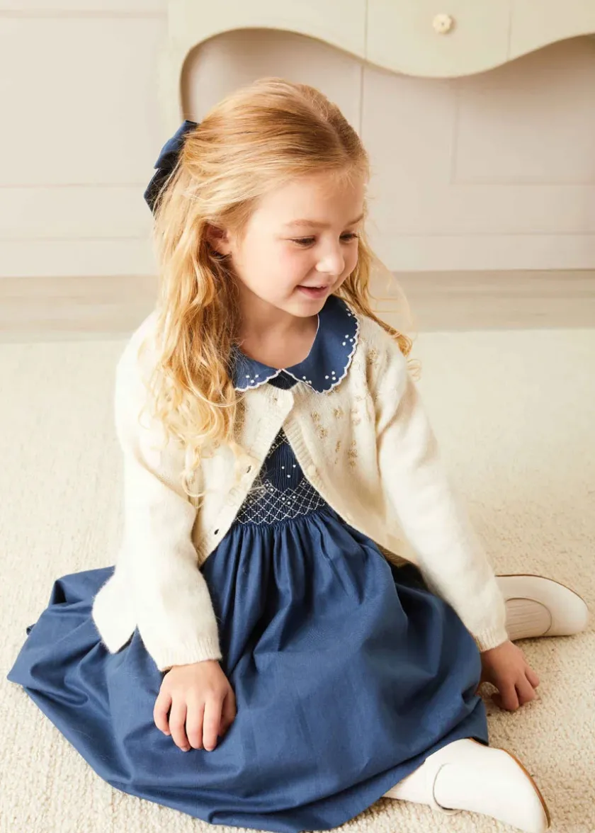 Dresses | Dresses | Pepa London Hand Smocked Shortsleeve Dress in Royal Blue (12mths-10yrs)