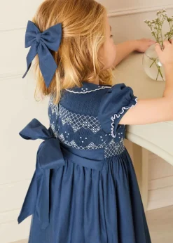 Dresses | Dresses | Pepa London Hand Smocked Shortsleeve Dress in Royal Blue (12mths-10yrs)