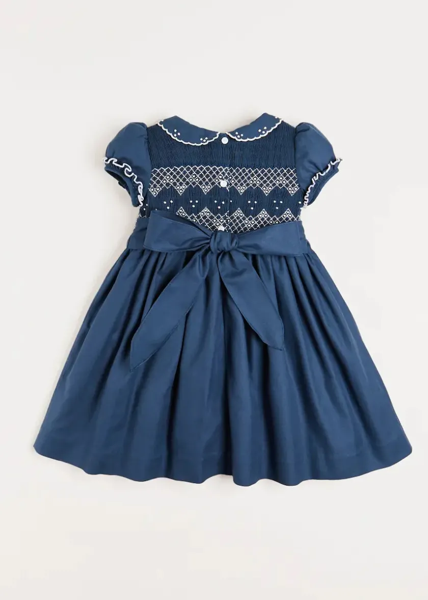 Dresses | Dresses | Pepa London Hand Smocked Shortsleeve Dress in Royal Blue (12mths-10yrs)