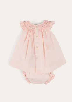 Dresses | Dresses | Pepa London Hand Smocked Sleeveless Dress With Bloomers in Pink (1-12mths)