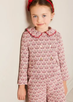 Up To 12 Years | Skirts & Shorts | Pepa London Iris Jacquard Button Detail Shorts in Red (4-12yrs)