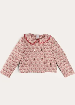 Up To 12 Years | Coats & Jackets | Pepa London Iris Jacquard Statement Collar Jacket in Red (4-12yrs)