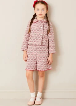 Up To 12 Years | Coats & Jackets | Pepa London Iris Jacquard Statement Collar Jacket in Red (4-12yrs)