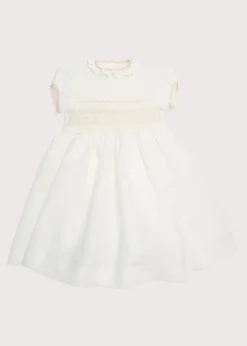 Dresses | Dresses | Pepa London Ivory Hand Smocked Occasion Dress with Pink Details (6mths-10yrs)