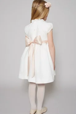 Dresses | Dresses | Pepa London Ivory Hand Smocked Occasion Dress with Pink Details (6mths-10yrs)