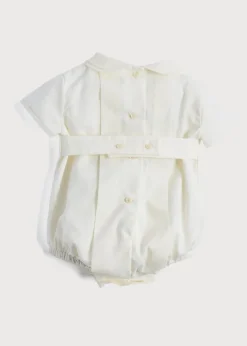 Dungarees & Rompers | Rompers | Pepa London Ivory Panelled Christening Romper (3mths-2yrs)