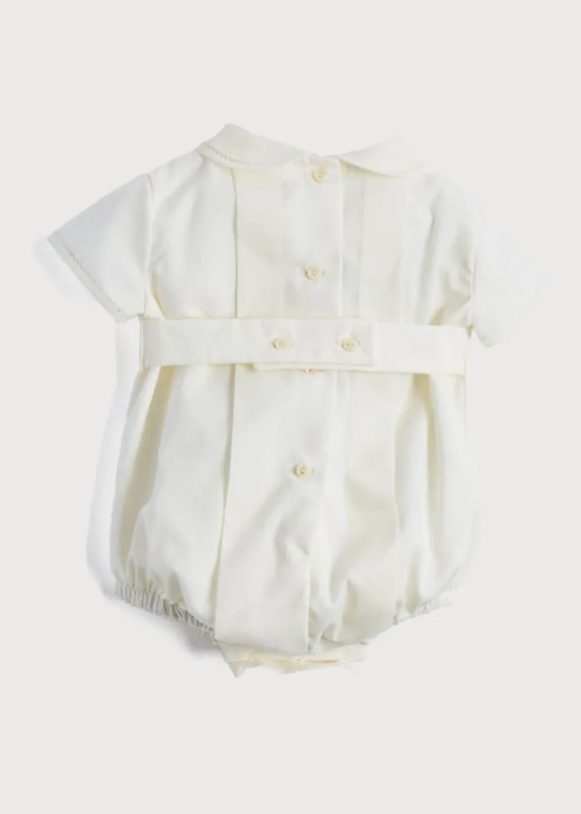 Dungarees & Rompers | Rompers | Pepa London Ivory Panelled Christening Romper (3mths-2yrs)