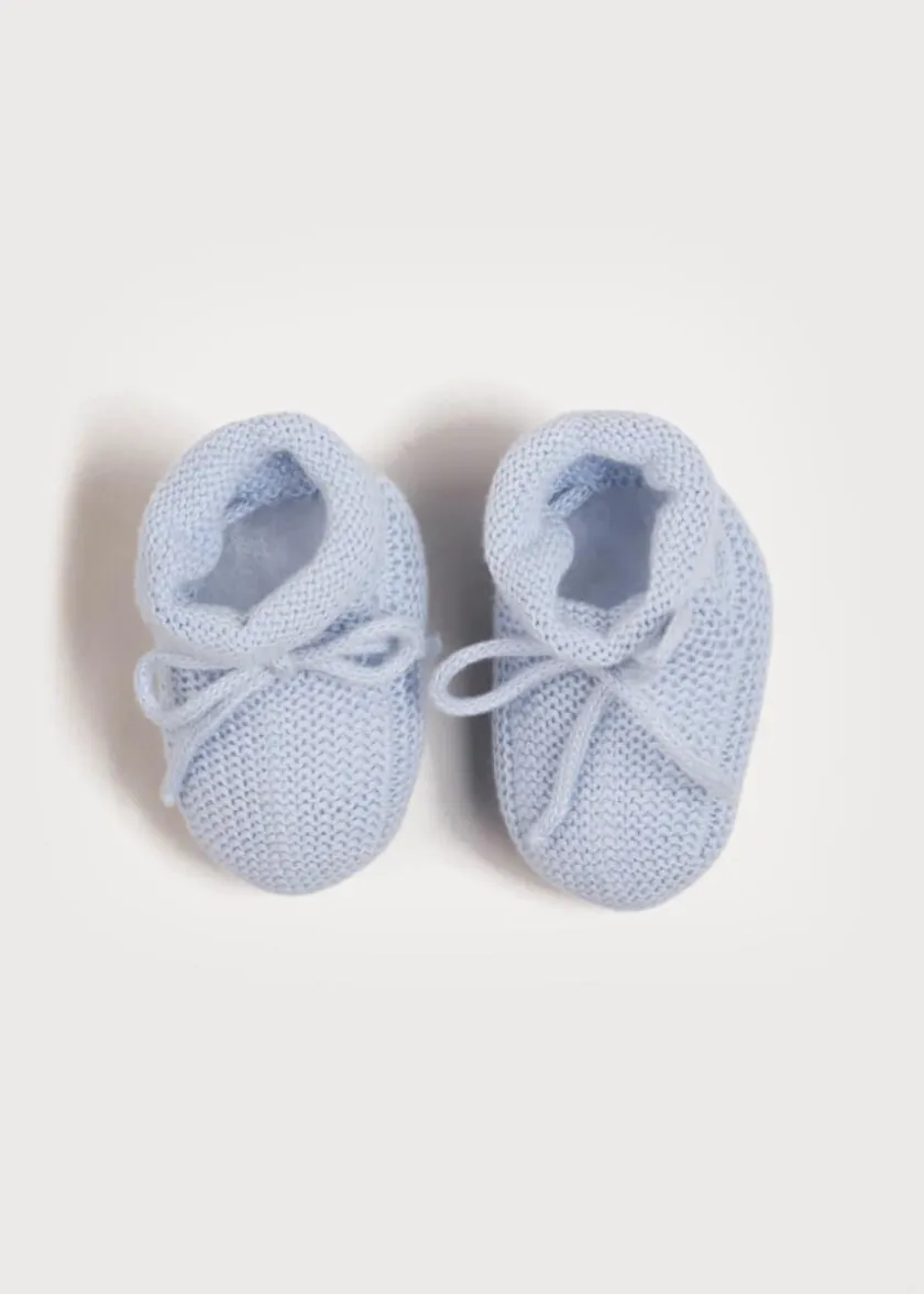 Knitted Booties | Bonnets & Booties | Pepa London Knitted Booties in Blue