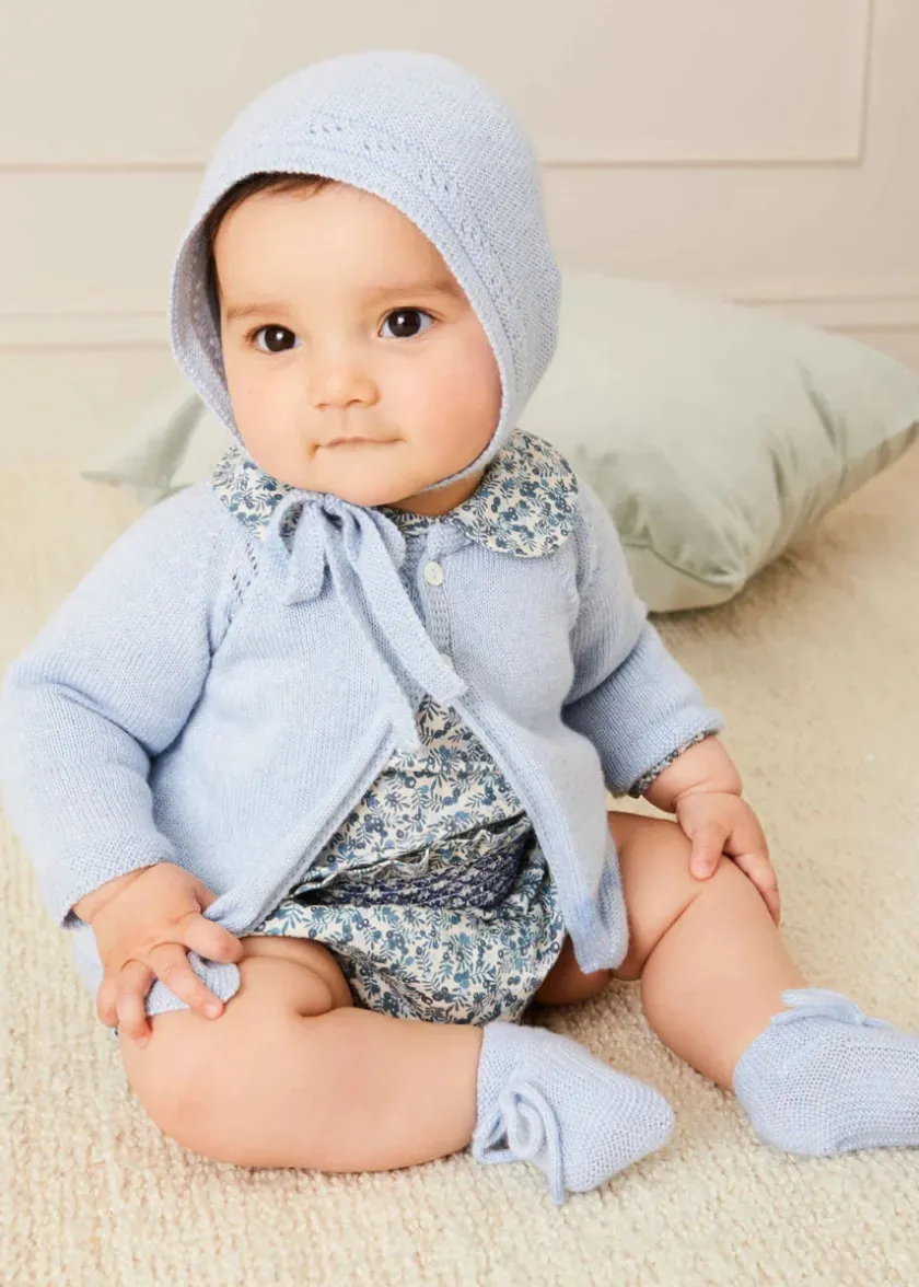 Knitted Booties | Bonnets & Booties | Pepa London Knitted Booties in Blue