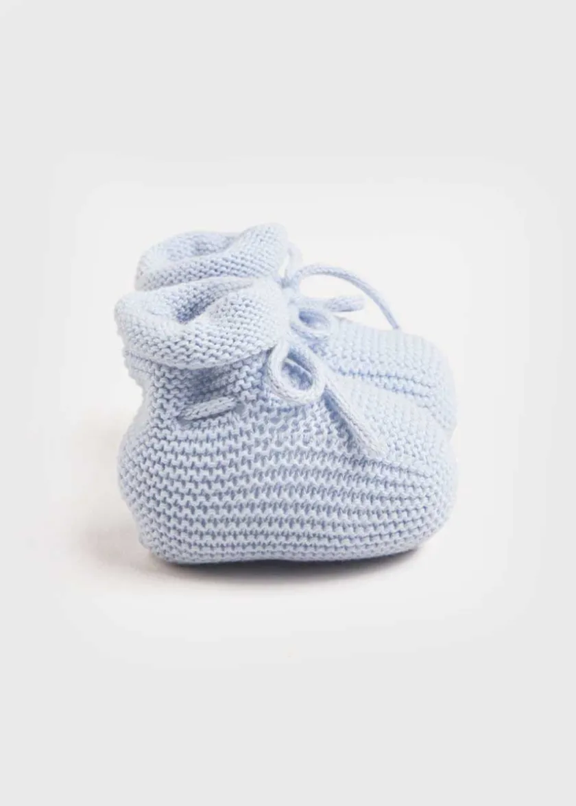 Knitted Booties | Bonnets & Booties | Pepa London Knitted Booties in Blue