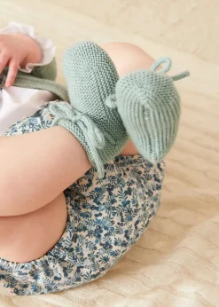 Knitted Booties | Bonnets & Booties | Pepa London Knitted Booties in Green