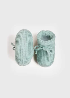Knitted Booties | Bonnets & Booties | Pepa London Knitted Booties in Green