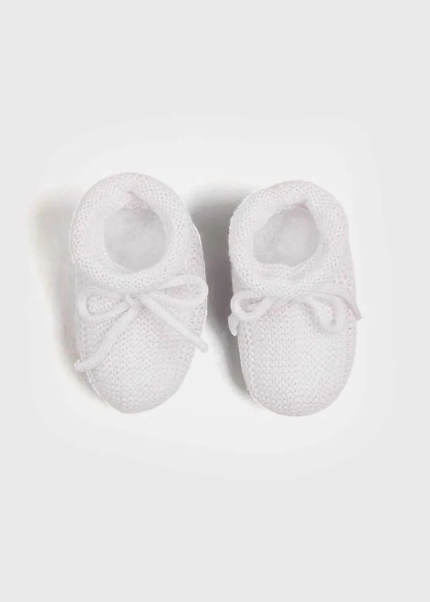 Knitted Booties | Bonnets & Booties | Pepa London Knitted Booties in White
