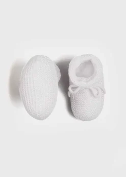 Knitted Booties | Bonnets & Booties | Pepa London Knitted Booties in White