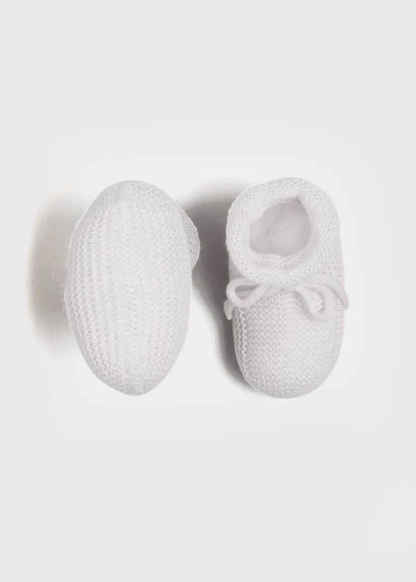 Knitted Booties | Bonnets & Booties | Pepa London Knitted Booties in White