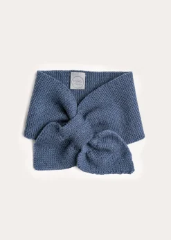 Knitwear & Cardigans | Knitted Accessories | Pepa London Knitted Merino Wool Winter Scarf in Blue (S-M)