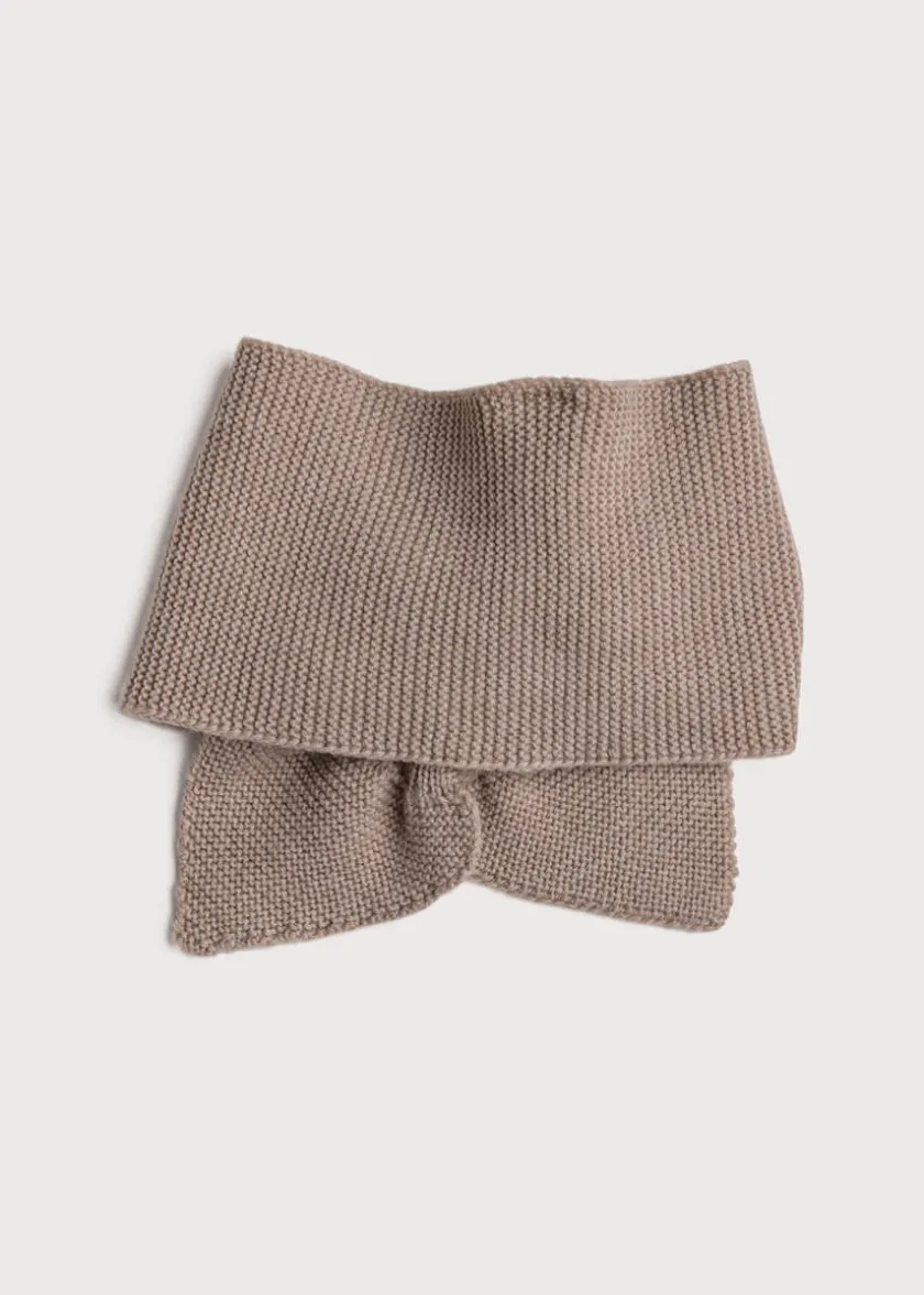 Knitwear & Cardigans | Knitted Accessories | Pepa London Knitted Merino Wool Winter Scarf in Oatmeal (S-L)