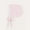 Bonnets & Booties | Bonnets, Booties & Mittens | Pepa London Lace Detail Knitted Bonnet in Pink (1-12mths)