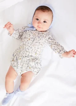 Knitted Booties | Bonnets & Booties | Pepa London Lace Detail Knitted Booties in Blue