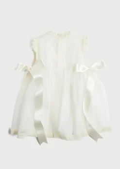 Dresses | Dresses | Pepa London Lace Trim Fine Pleated Dress in Ivory (3mths-5yrs)