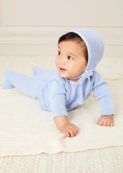 Knitwear & Cardigans | Baby Grows | Pepa London Lace Trim Knitted Set in Blue (1-12mths)