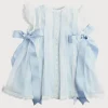 Dresses | Dresses | Pepa London Lace Trim Satin Bow Dress in Pale Blue (6mths-5yrs)