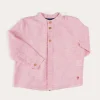Tops & Shirts | Shirts | Pepa London Lawrence Striped Mao Collar Long Sleeve Shirt in Red (18mths-10yrs)