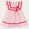 Dresses | Dresses | Pepa London Lawrence Striped Ruffle Bib Sleeveless Dress in Red (12mths-8yrs)
