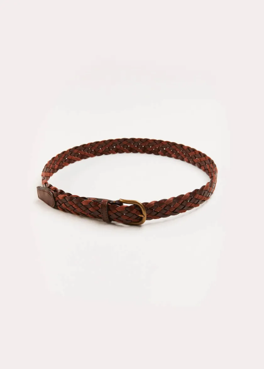 Belts & Braces | Pepa London Leather Braided Belt in Brown (XS-S)