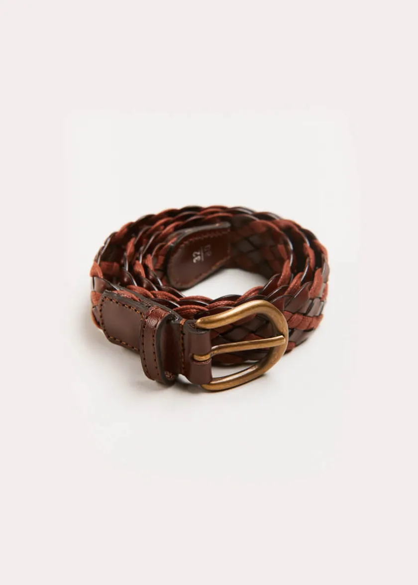 Belts & Braces | Pepa London Leather Braided Belt in Brown (XS-S)