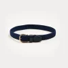 Belts & Braces | Pepa London Leather Braided Belt in Navy (XS-S)