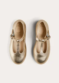 Mary Jane Shoes | Mary Janes | Pepa London Leather Charlotte Shoes in Gold (24-35EU)