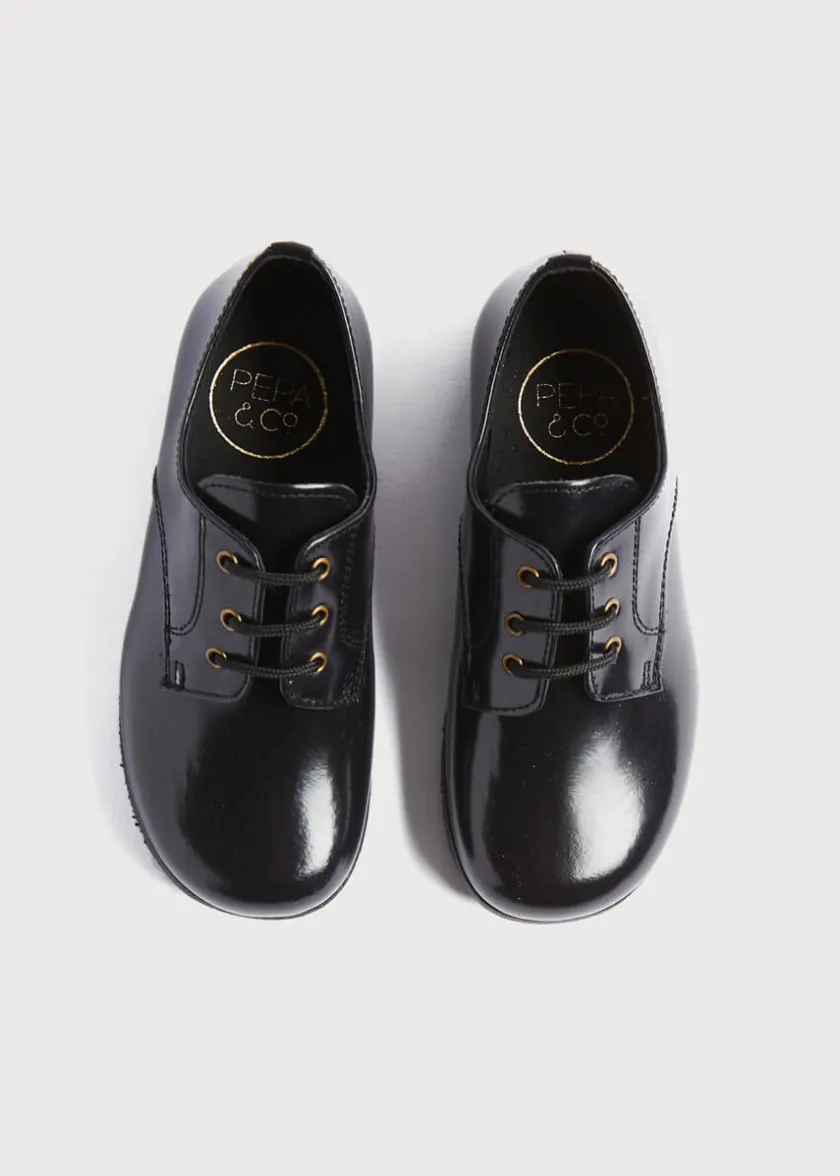 School Shoes | Shoes | Pepa London Leather Lace-Up Black Shoes (25-33EU)