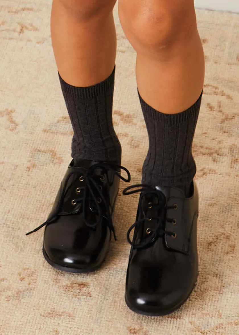 School Shoes | Shoes | Pepa London Leather Lace-Up Black Shoes (25-33EU)