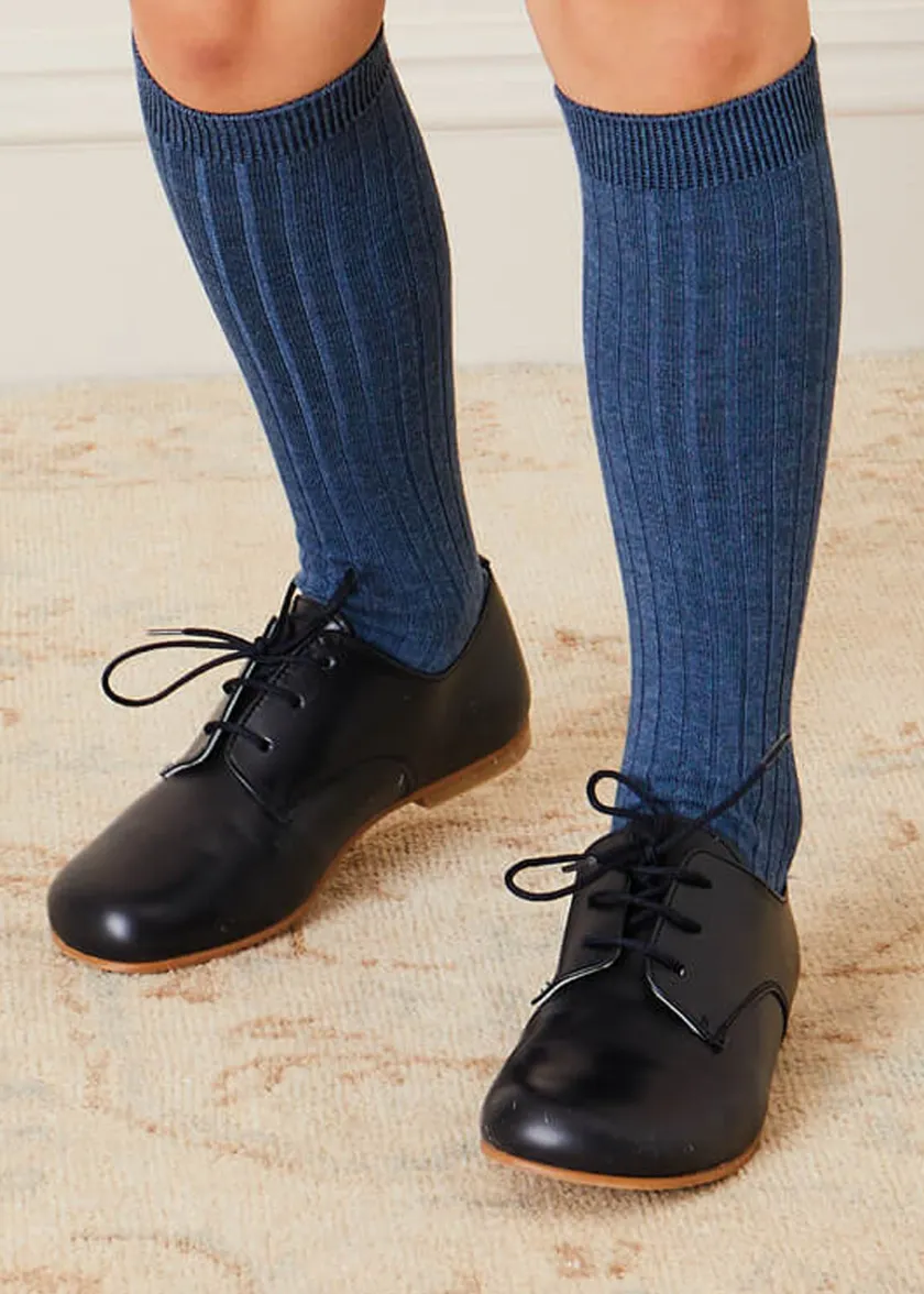Shoes | Lace Ups | Pepa London Leather Lace-Up Navy Shoes (20-34EU)