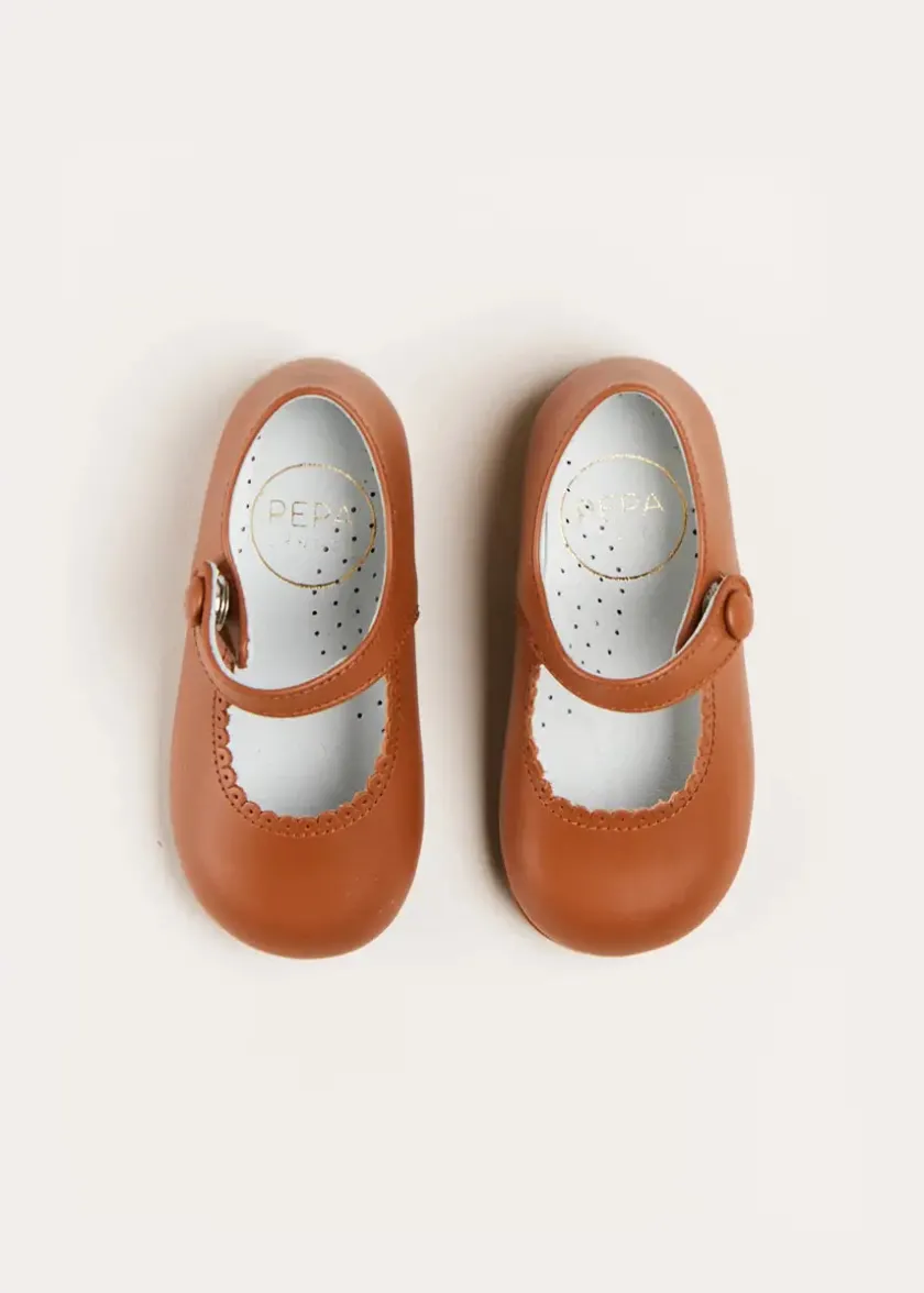 Mary Jane Shoes | Mary Janes | Pepa London Leather Mary Jane Baby Shoes in Brown (20-26EU)