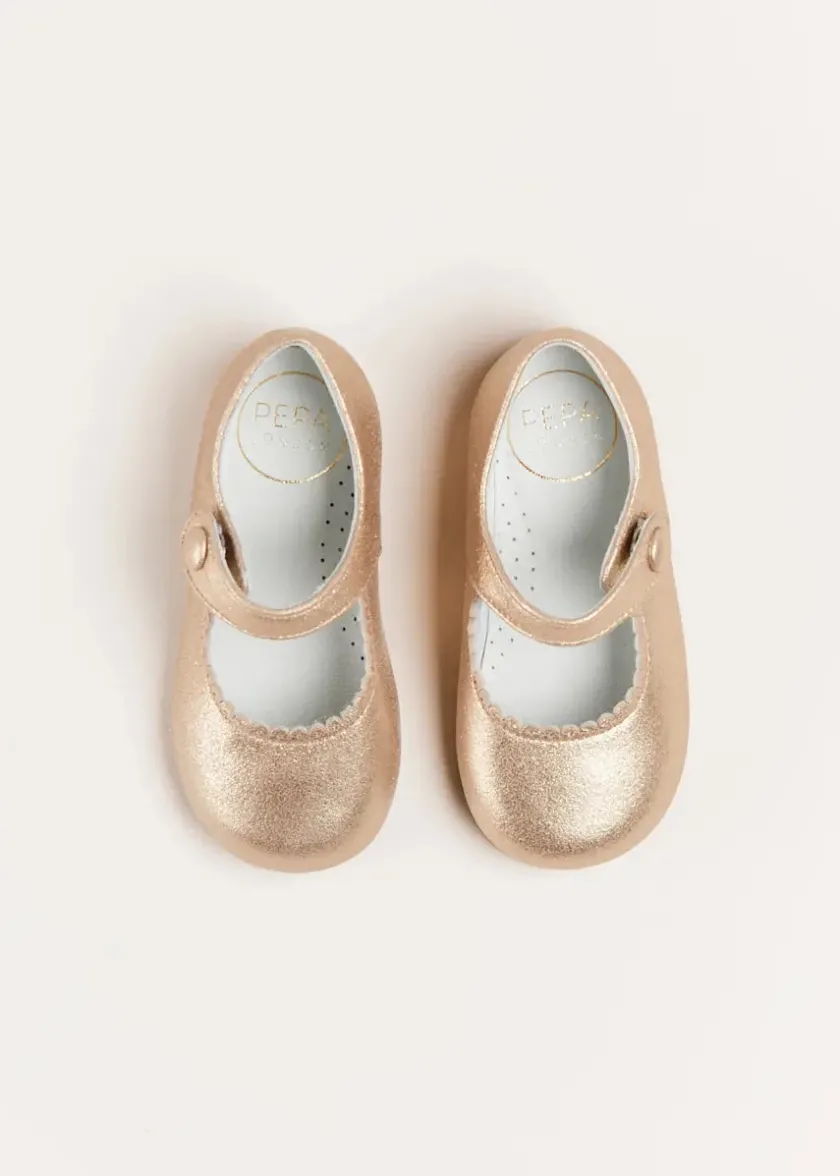 Mary Jane Shoes | Mary Janes | Pepa London Leather Mary Jane Baby Shoes in Gold (20-26EU)