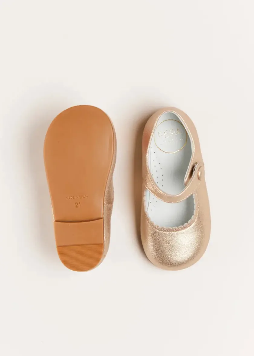 Mary Jane Shoes | Mary Janes | Pepa London Leather Mary Jane Baby Shoes in Gold (20-26EU)